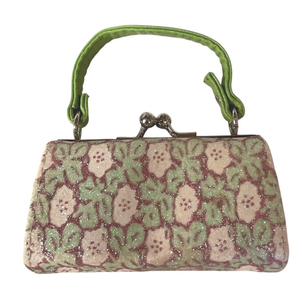 tic. tok Floral Miniature Top Handle Satchel Purse Collectible Sparkly Decor‎